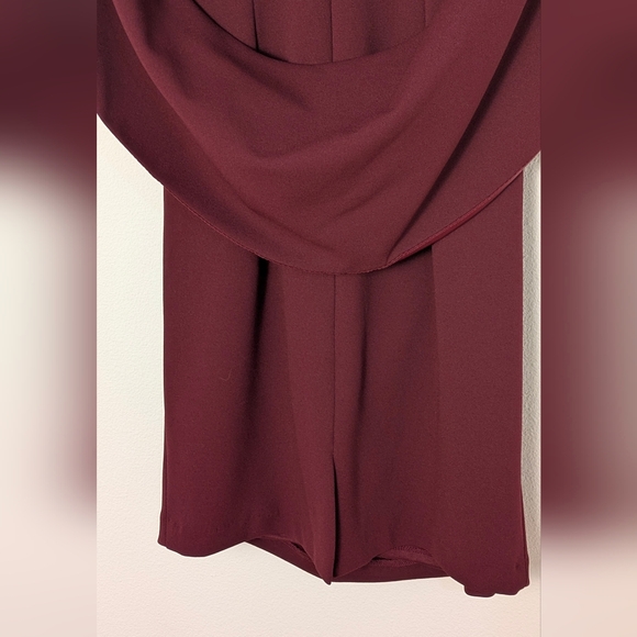 BETSY & ADAM Cape Sleeve Draped Sheath  Dress Burgundy Size US 2 Petite RP$199 - Picture 10 of 16